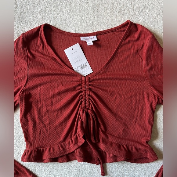 Isabel Maternity by Ingrid & Isabel Red Crop Top - Picture 3 of 8